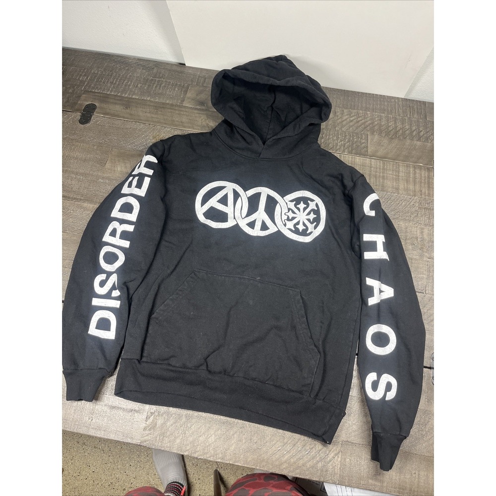 Disorder Skateboards Men's Medium‎ Black Hoodie Sweatshirt Baggy Heavy